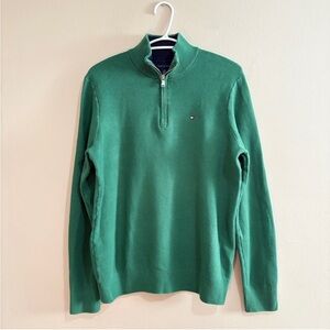 Tommy Hilfiger Kelly Green Half-Zip Sweater – Size Medium EUC
